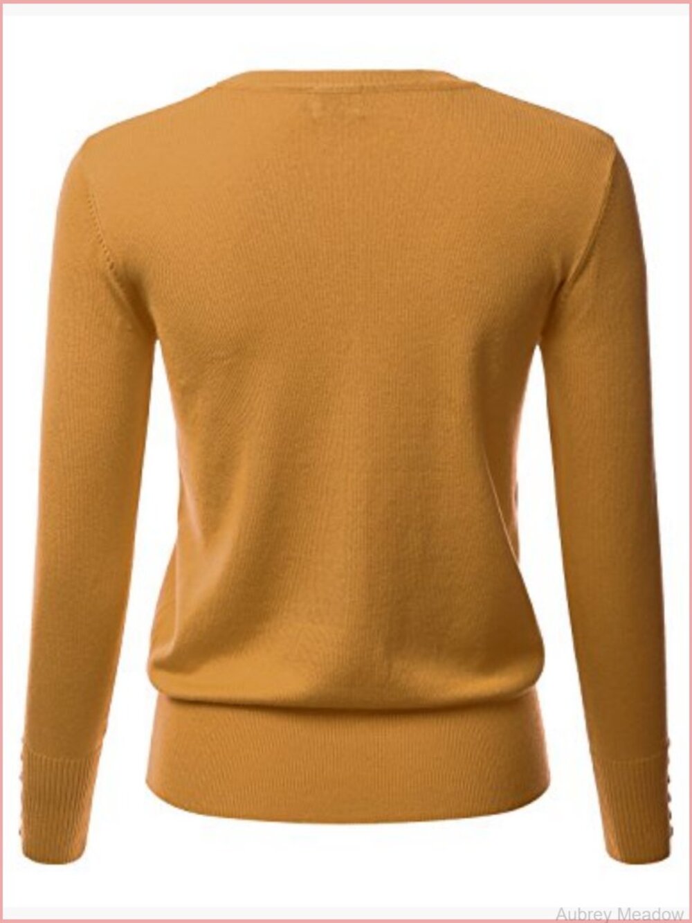 V-Neck Long Sleeve Button Down Sweater Cardigan Soft Knit - Picture 4 of 5
